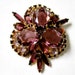 Vintage Layered Purple Plum Rhinestones Brooch Pin Juliana Possible