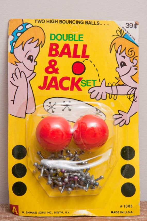Vintage toy Jacks Bouncy Ball Jack Set Game in by MollyFinds