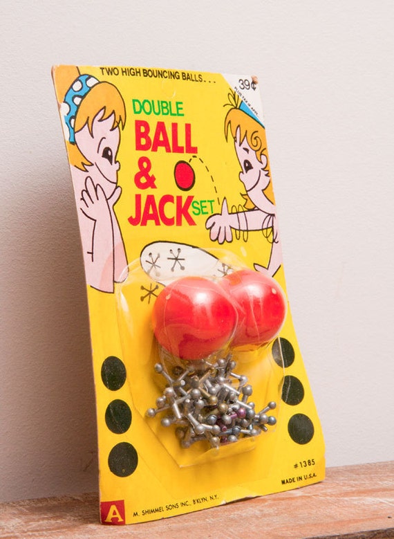 Vintage toy Jacks Bouncy Ball Jack Set Game in original
