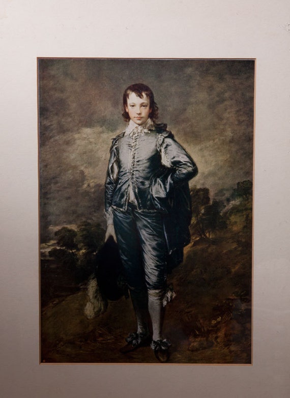 Blue Boy Antique Vintage Framed print of Old Masters Painting