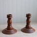 vintage Wood Wooden Candlesticks candle stick holders Simple farmhouse thanksgiving table