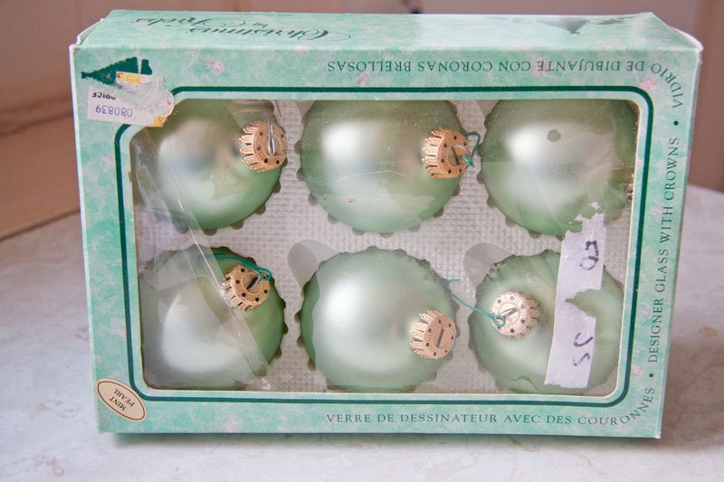Mint Green Ornament Balls Krebs Christmas Vintage decoration