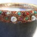 10K GOLD GEM Encrusted Russian/Persian Bangle Bracelet Pearls, Turquoise, Rubies, Coral, Emeralds 10998