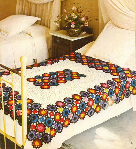 Vintage Crochet Pattern 254 PDF Afghan Blanket from WonkyZebra