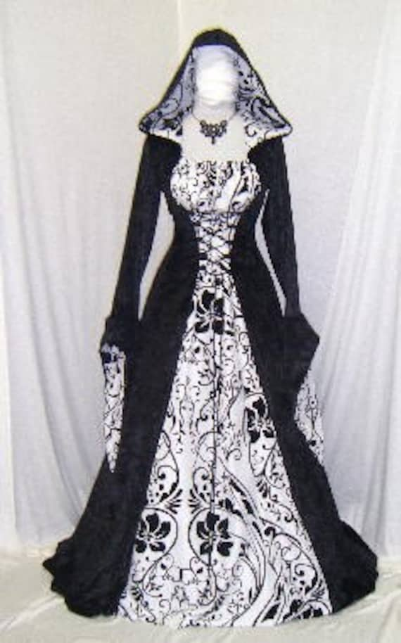 Items similar to medieval handfasting renaissance dress hooded - ONLY 1 ...