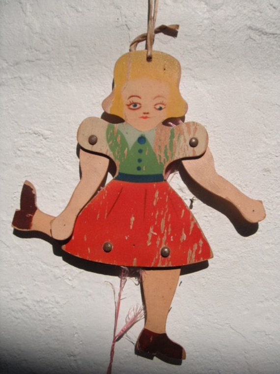 UNIQUE Victorian wooden jumping JACK DOLL