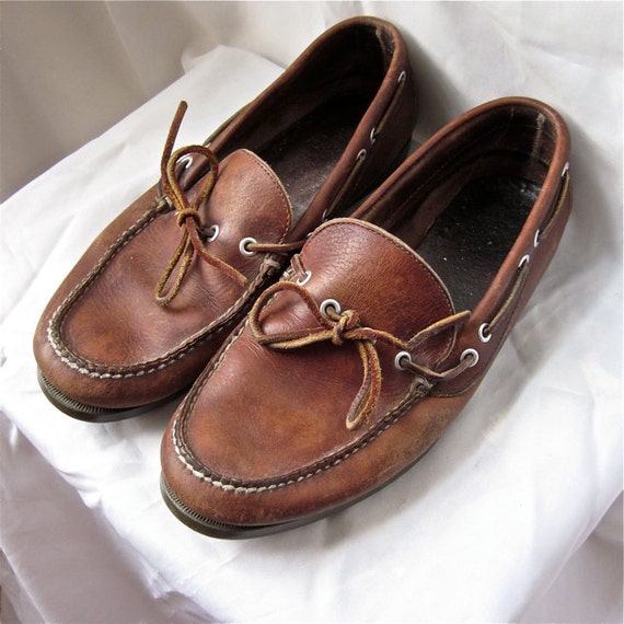 Vintage LL BEAN Preppy Mens Slip On Moccasin BOAT Shoes