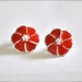 Vintage Red Flower Earrings - Hibiscus