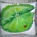 Bettina Special Order - Ladybug on a Lily Pad - Watermelon - 2 Hand Painted Pillows