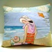 A Day at the Beach - Pillow - Vacation Memories - Hand Painted - Vacation Home - Beach - Art - 12X14