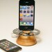 iPod dock. iPhone dock. Recycled bicycle gear and hard maple. A cool gift for a hiker, biker, gear head, or steam punk. FAST SHIPPING. 152