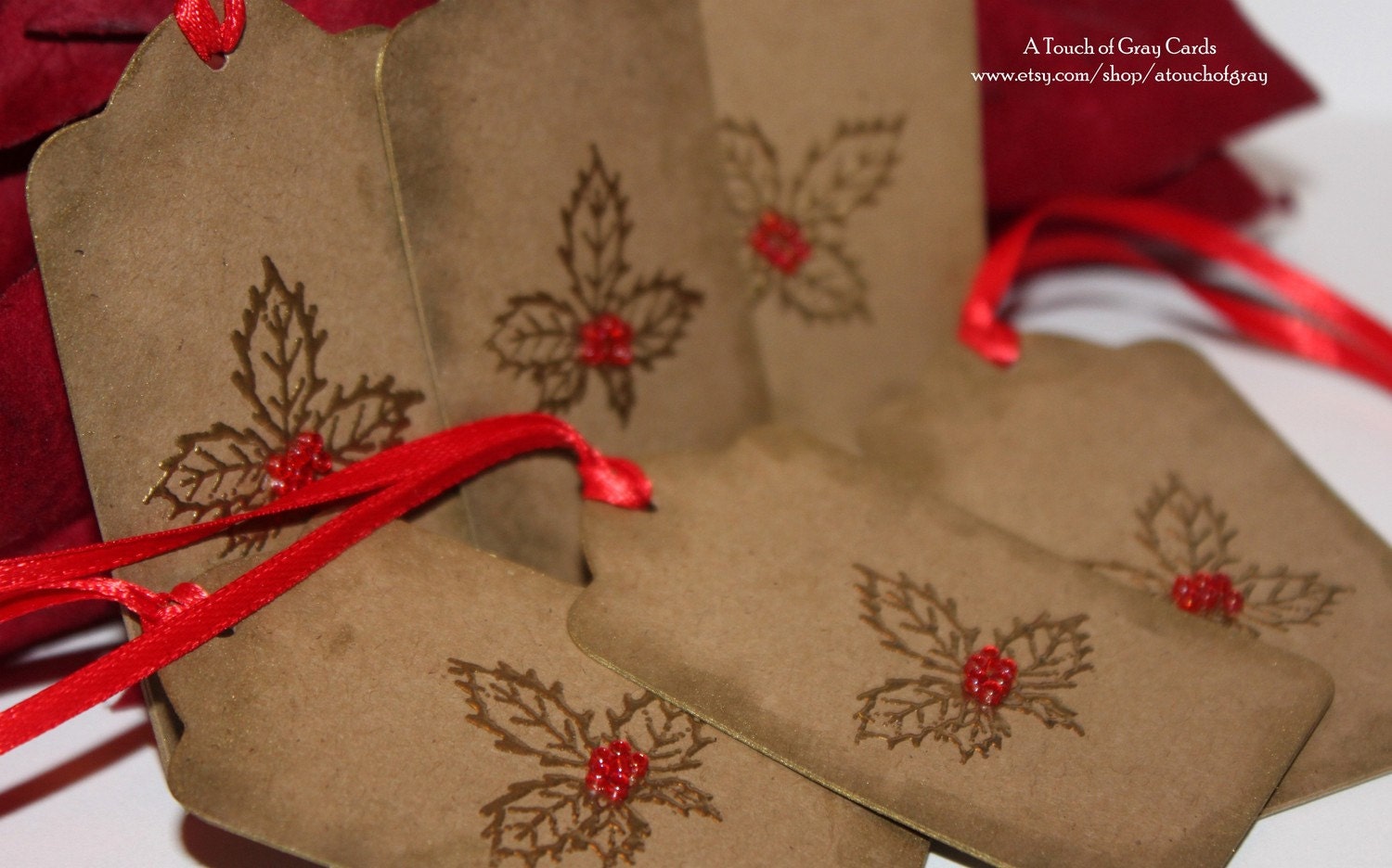 christmas gift tags holly tags handmade christmas tags set christmas gift tags holly tags handmade christmas tags set