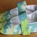 Turquoise and Lime Floral Mary Jane Baby Booties