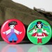 National costumes of Ukraine, set of two vintage badges, made in USSR