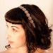 Beth - Dainty Antique Style Gold and Rhinestone Ribbon Headband