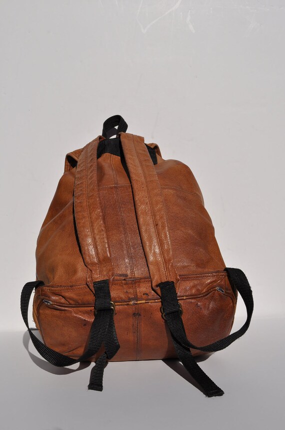 vintage leather backpack EDDIE BAUER leather back pack