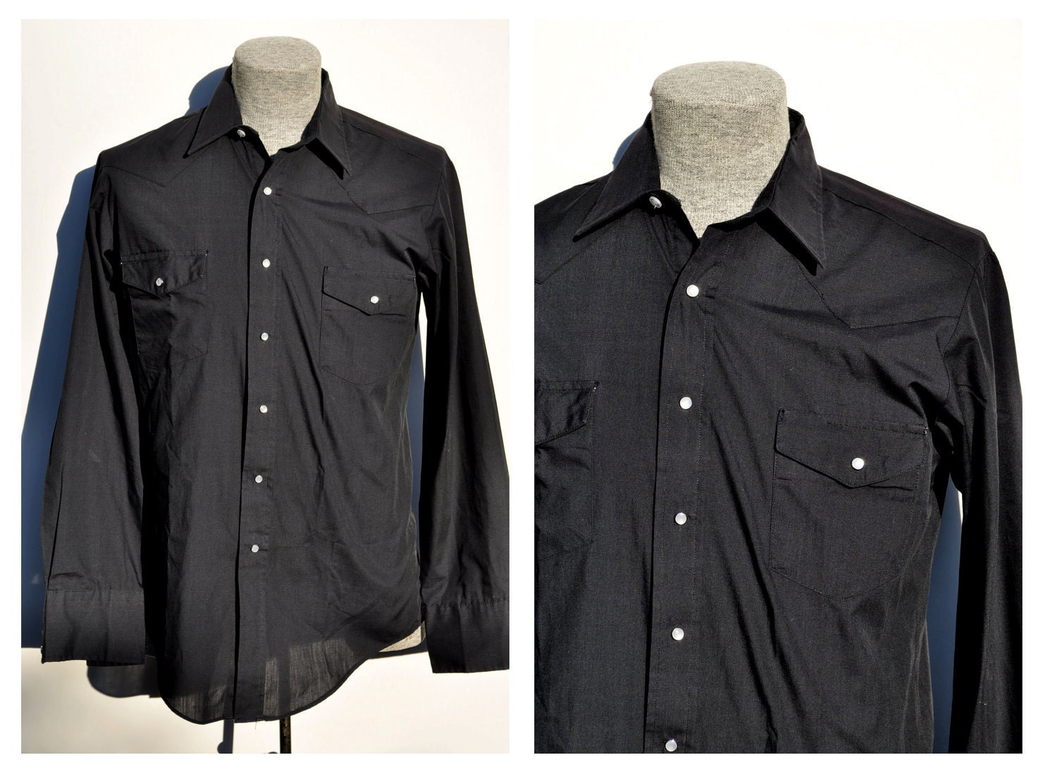 black vintage western shirt cowboy shirt cowboy mens by andyhaul