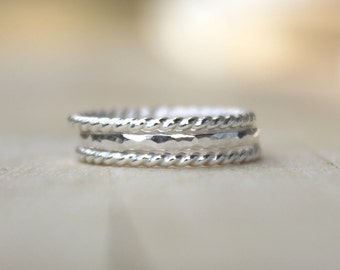 2 Tone Stacking Rings Set of 3 Gold-Fill and by BlueSunflowers