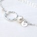 Textured Hoop STERLING SILVER Eternity bracelet, karma jewelry, Bride, Bridal, Bridesmaid gift, Wedding - pick your Hand Stamped INITIAL