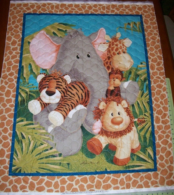 A Wonderful New Jungle Babies Pre-quilted by CountryCharmFabrics