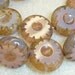 9 Czech Glass 14mm Round Flat Coins in Rose Opal with Diffusion