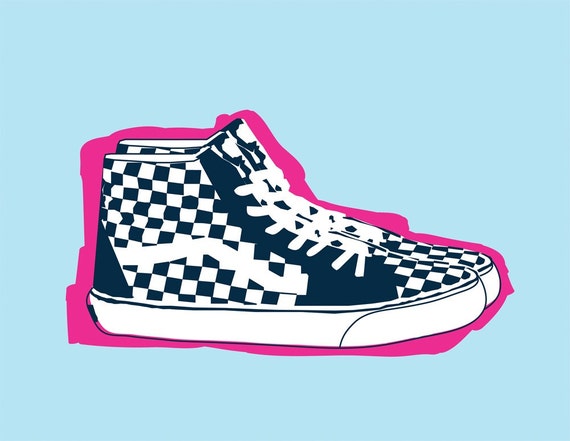 Items similar to Old School Checkered Vans print on Etsy