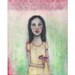mixed media art girl whimsical original painting on 8x10 inch canvas board - Dare to dream