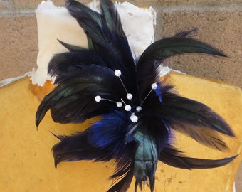 Cute feather flower with pearls 1 pieces listing