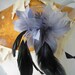 Cute flower with feather black and grey color 1 piece listing.