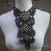Cute venice applique yoke with studs brown color 1 pieces listing