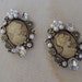 Cute buckle with rhinestones pearls and cameo 2 pieces listing