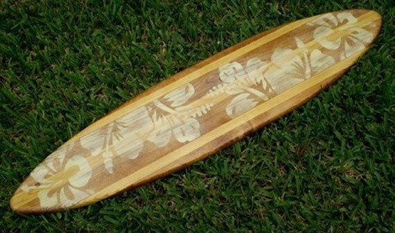 Vintage Nautral 4 foot Surfboard Wall Art Solid Wood