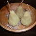 Primitive Folk Art Bartlett Green Pear Ornies Set Of 3