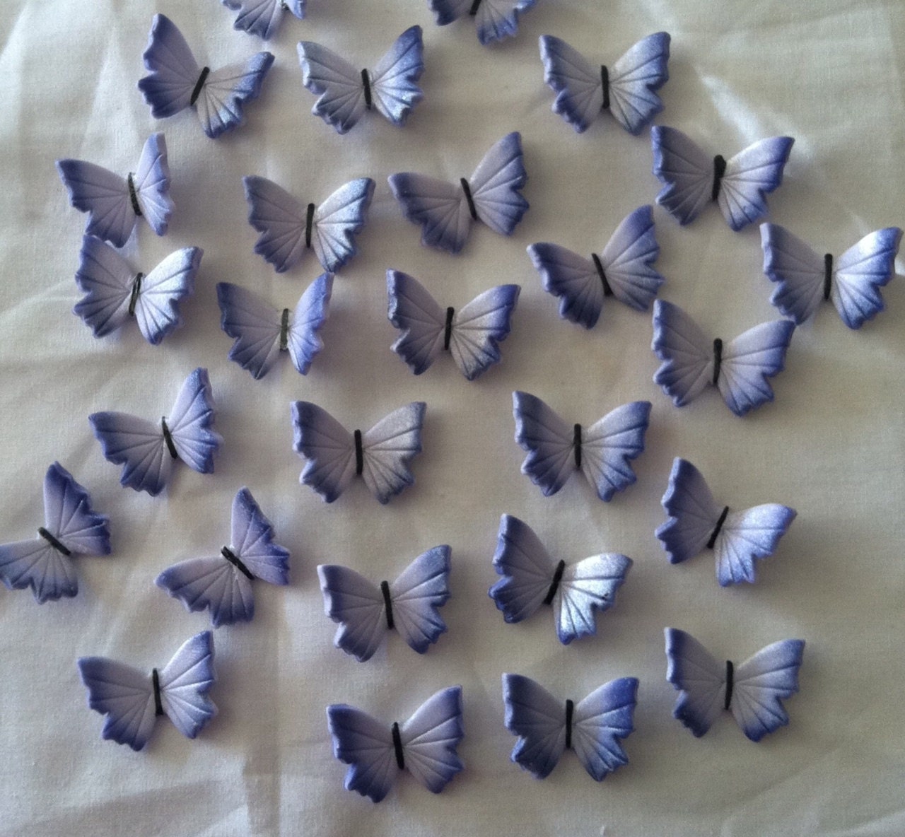Edible Gum Paste Lavender Butterflies Cake Decorations