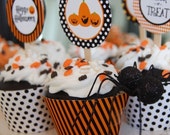 Halloween Trick or Treat Cupcake Toppers and Wrappers - DIY Printable Il_170x135
