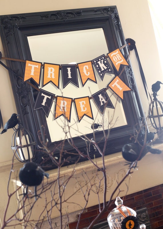 Bewitching Happy Halloween and Trick or Treat Banners - DIY Printable Il_570xn