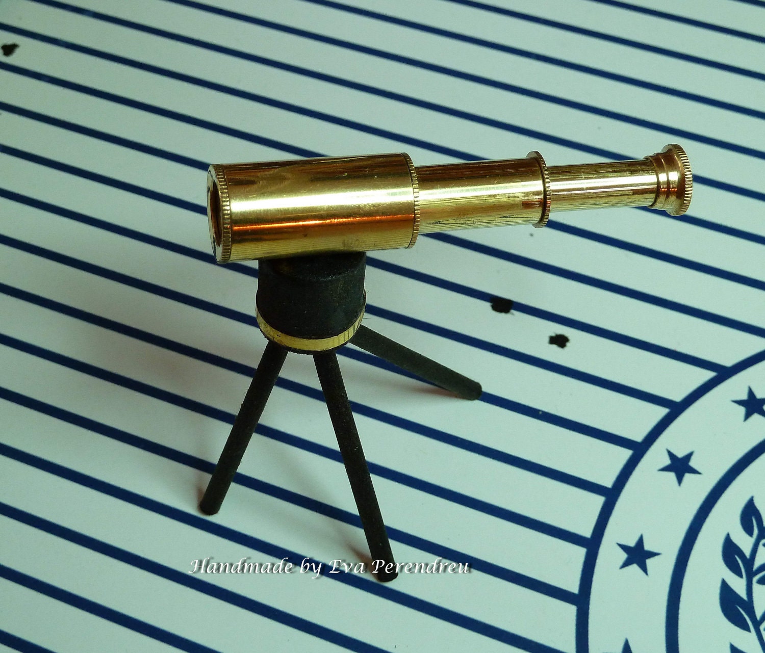 Nautical miniature Brass telescope open close for dollhouse