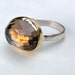 Brown Smoky quartz Gold ring -Recycled Silver and 14k Yellow Gold