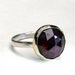 Garnet ring - Recycled Silver ring 14k Yellow Gold ring MADE TO ORDER
