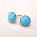 Turquoise Earrings Gold Stud earrings Gold earrings Recycled 14k yellow Gold post Turquoise stone