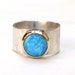 Opal Ring - Recycled Silver Ring and 14k Gold Ring MADE TO OTDER