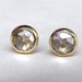 Similar diamond stone- White Topaz earrings Recycled 14k Gold earrings Gold studs earrings 5mm