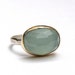 Aquamarine Ring - Gold ring and Silver ring Green Aquamarine Chalcedony stone ring