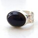 Jade ring silver ring Purple stone 13x18 mm oval cabochons made to order