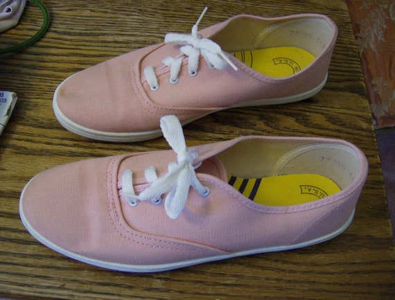 Keds Style Pink Tennis Shoes vintage 1960s style