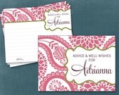 Pink Paisley and Mums. Pretty Advice & Well Wish Cards for Graduate / Mom / Bride to Be. by Tipsy Graphics. Printable Cards, Any Colors Il_170x135