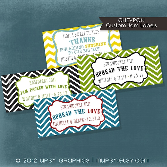 Chevron. Spread the Love Jam Packed with Love. Label Design Printable file. Any colors by Tipsy Graphics Il_570xn
