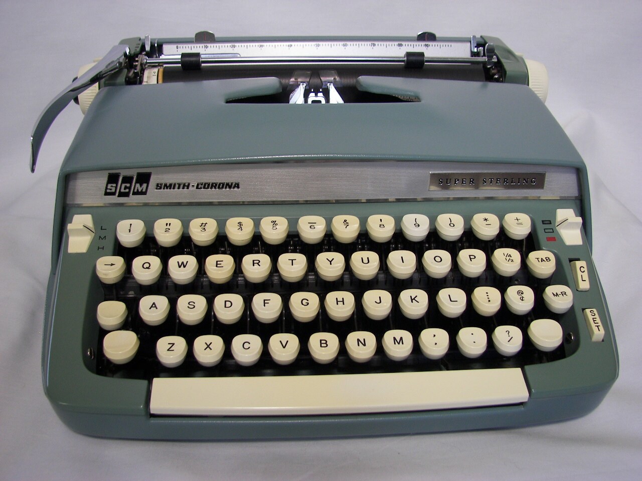 Smith-Corona Super Sterling Typewriter 1960s Turquoise