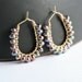 Handmade pearl hoops, peacock, 14k gold filled, wire wrapped hoops, pearl earrings, wire wrapped jewelry, Mimi Michele Jewelry