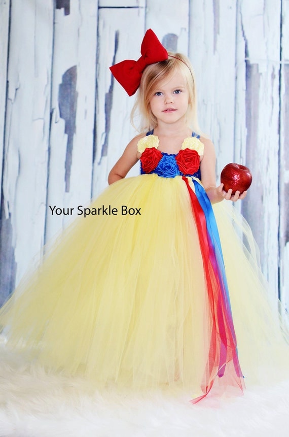 Items similar to Snow White tutu dress - halloween, pageant, birthday ...